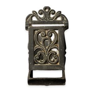 Vintage Cast Iron Match Box Wall Mount Holder DMH‎ -2 Rustic 7.25” Cabin Life